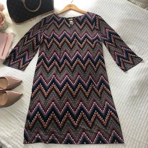 Ikat Chevron Jersey Knit Sheath Dress